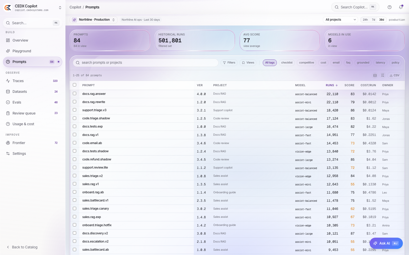 84 prompts, versioned like code
