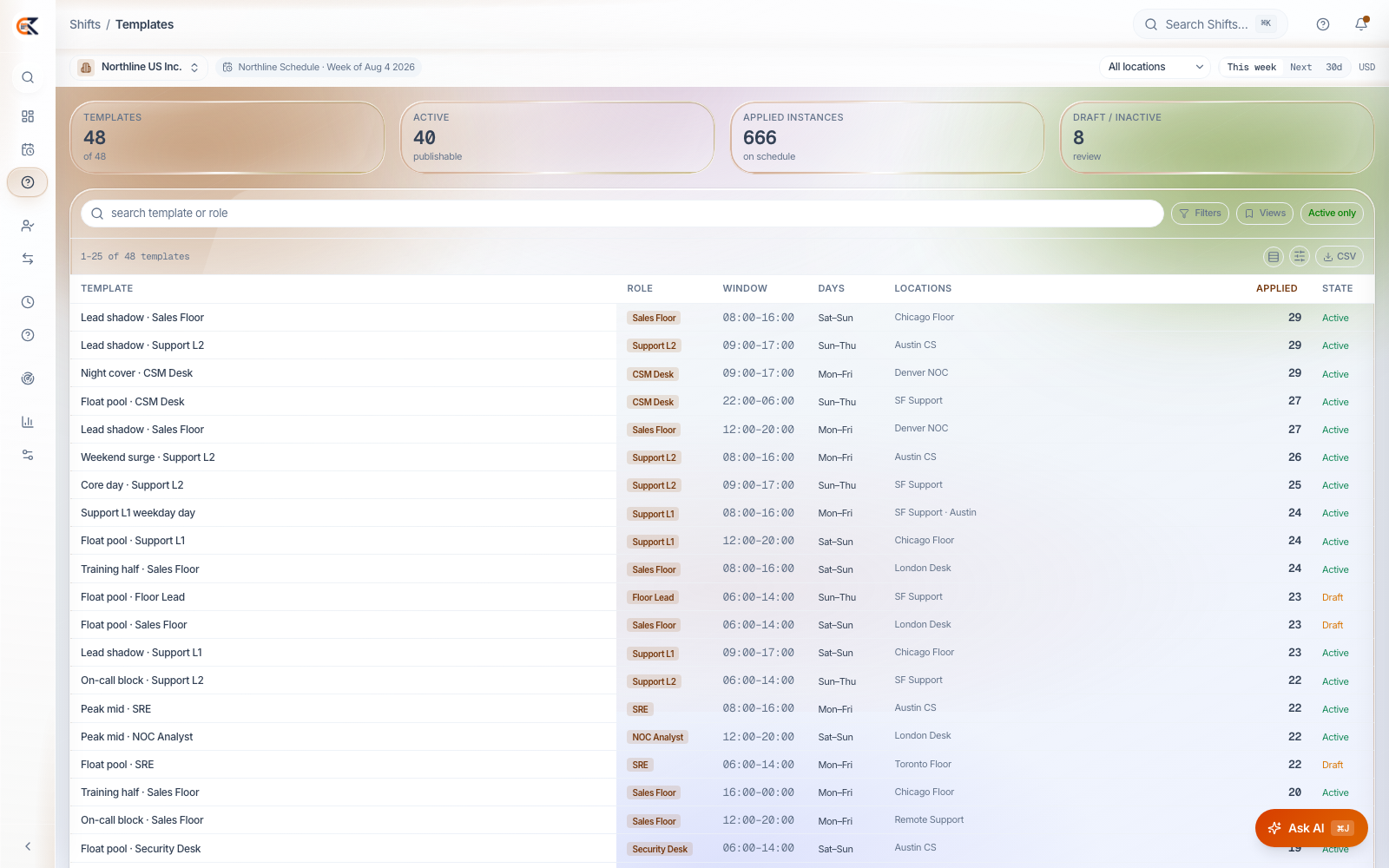 48 templates build the week